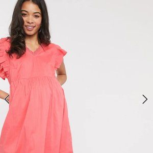 Mamalicious ruffle shoulder maternity dress